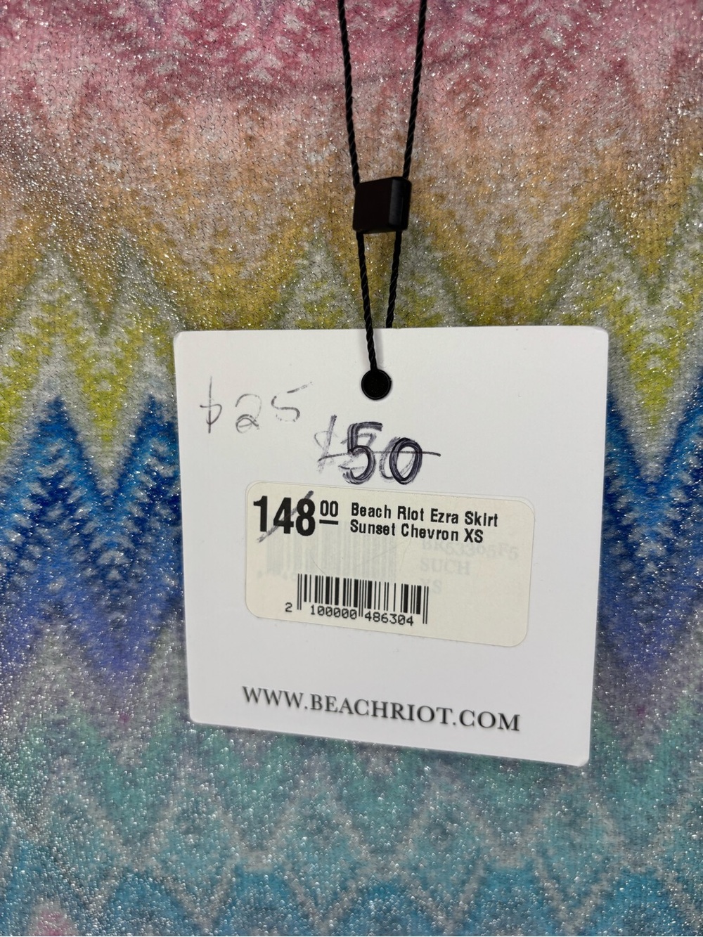 Beach Riot Ezra Skirt Sunset Chevron Pastel Knit Mini Skirt - Picture 2 of 2